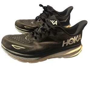 Hoka Black and White Athletic Shoes